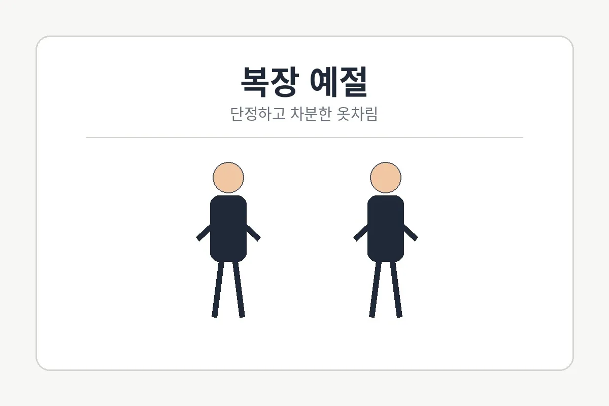 장례식장 복장 예절 안내 이미지