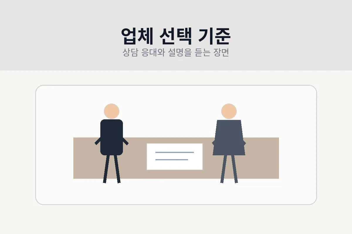 업체 선택 기준 이미지