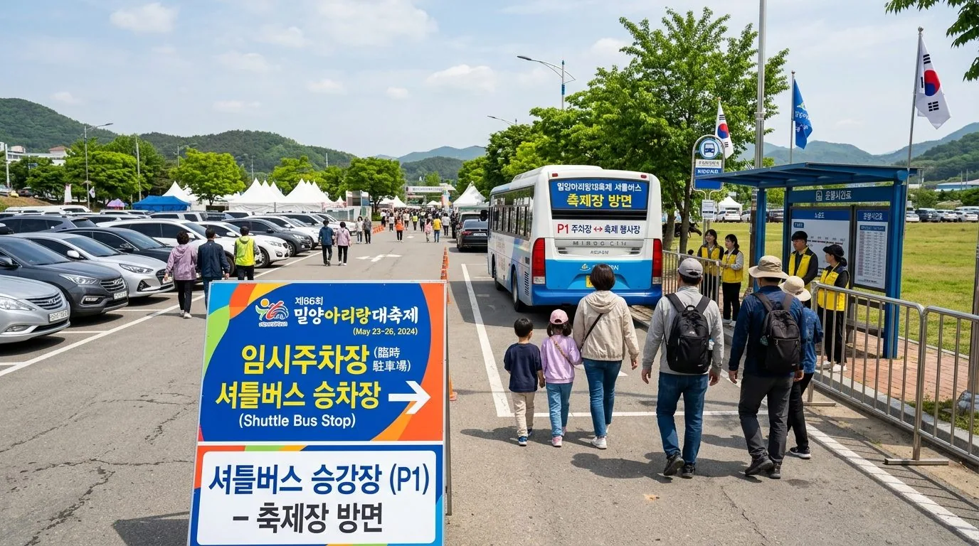 밀양아리랑대축제 셔틀버스 승차장 안내 이미지