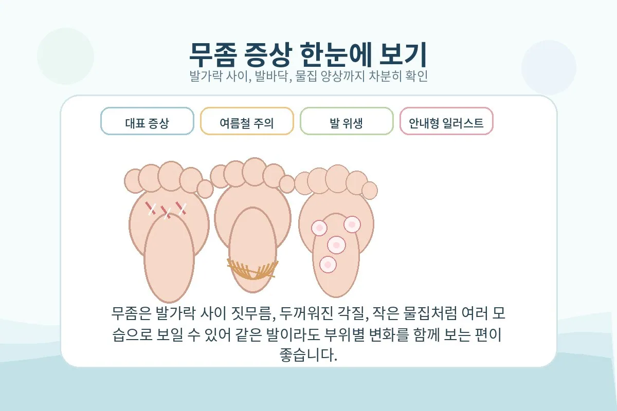 발가락 사이와 발바닥 불편감을 보여주는 대표 이미지