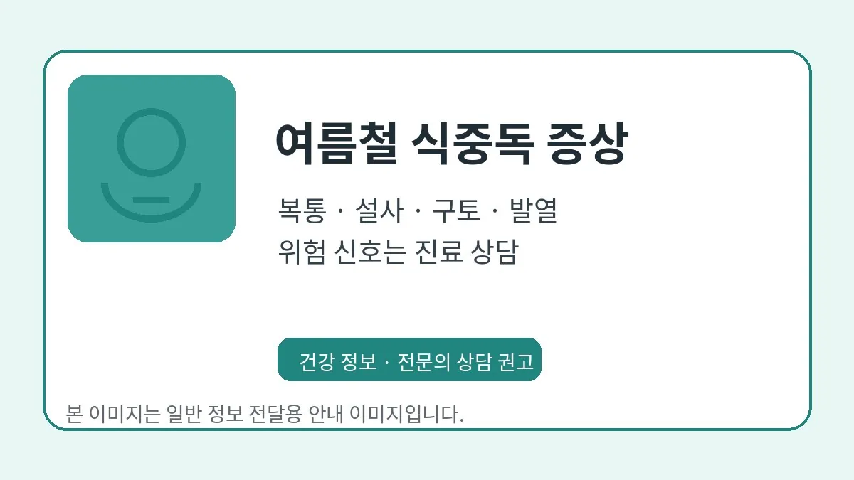 여름 식중독 위험 신호와 진료 상담 기준을 안내하는 대표 이미지