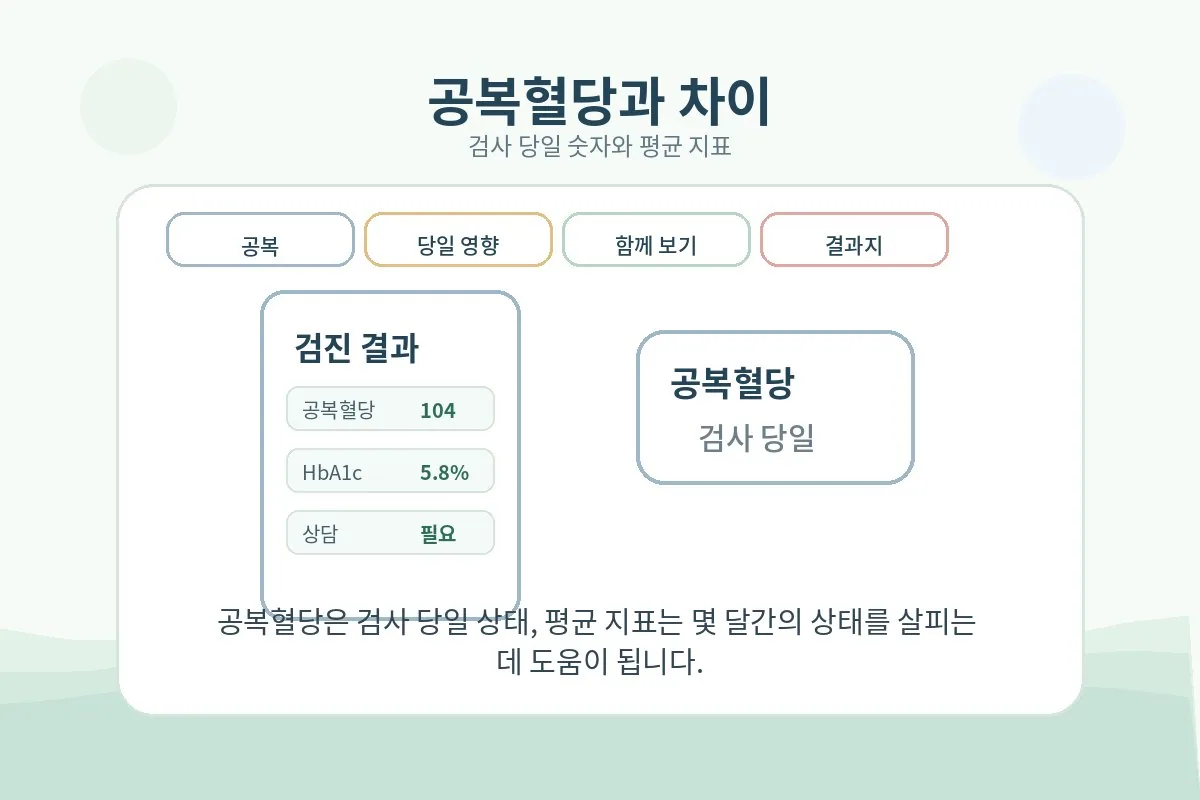 공복혈당과 평균 혈당 지표를 나란히 비교하는 안내 이미지