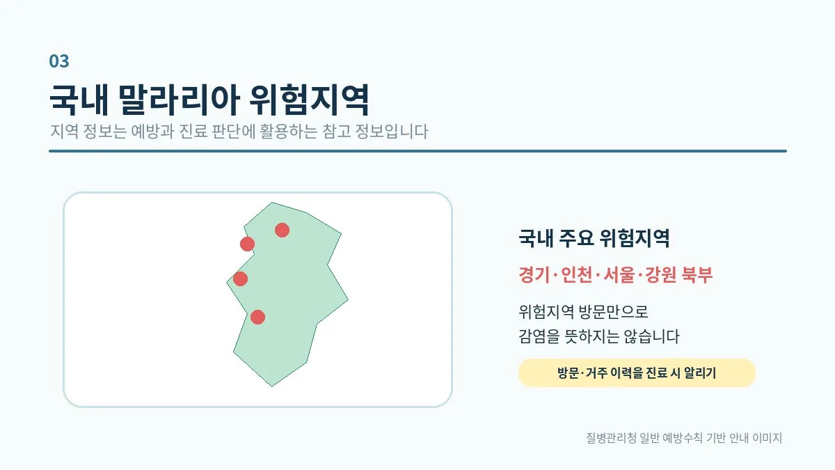 국내 말라리아 위험지역 확인