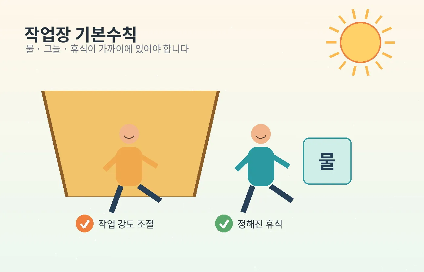 작업장 그늘 휴식 공간