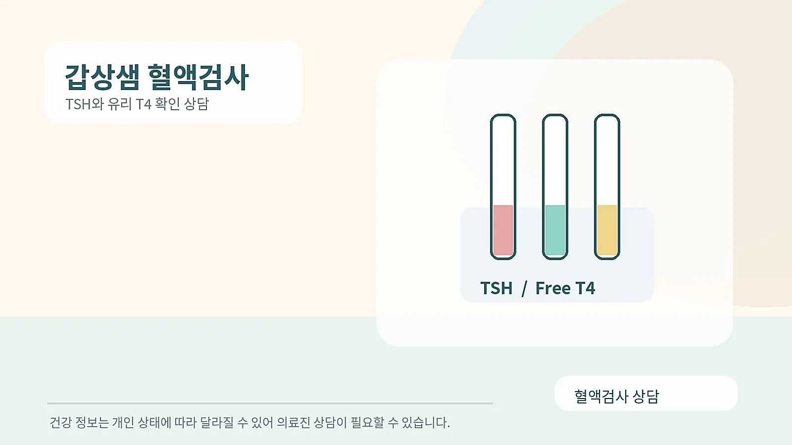 갑상샘 수치 확인을 위한 혈액검사 장면
