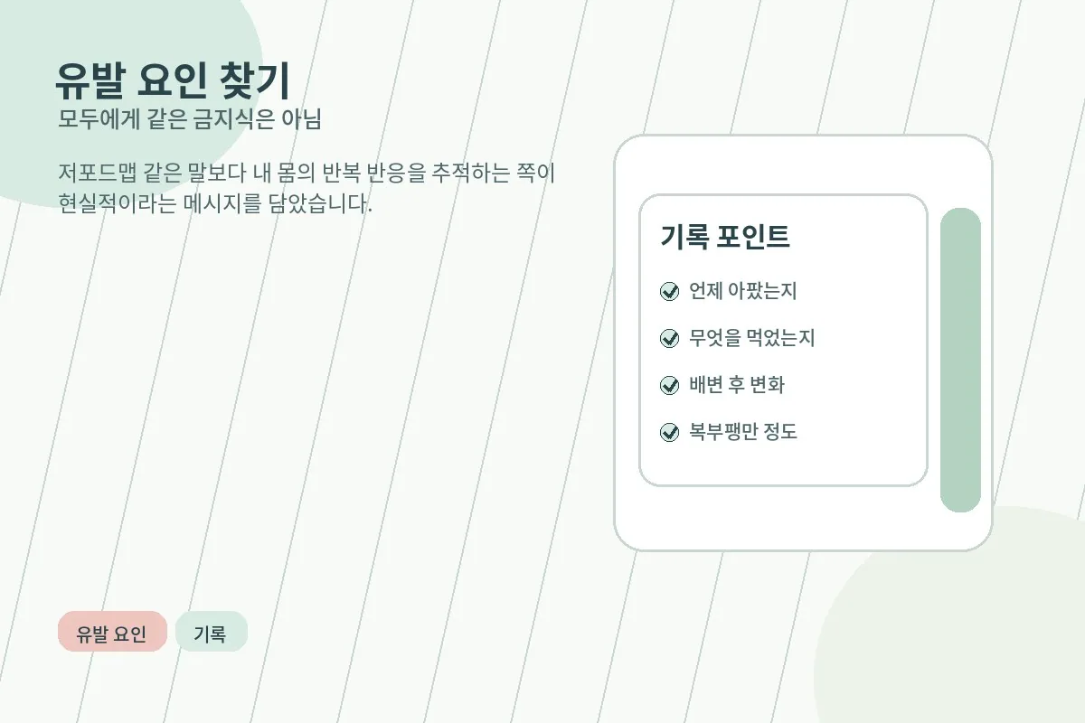 모두에게 같은 금지식보다 개인별 유발 요인을 찾는 접근을 설명하는 이미지