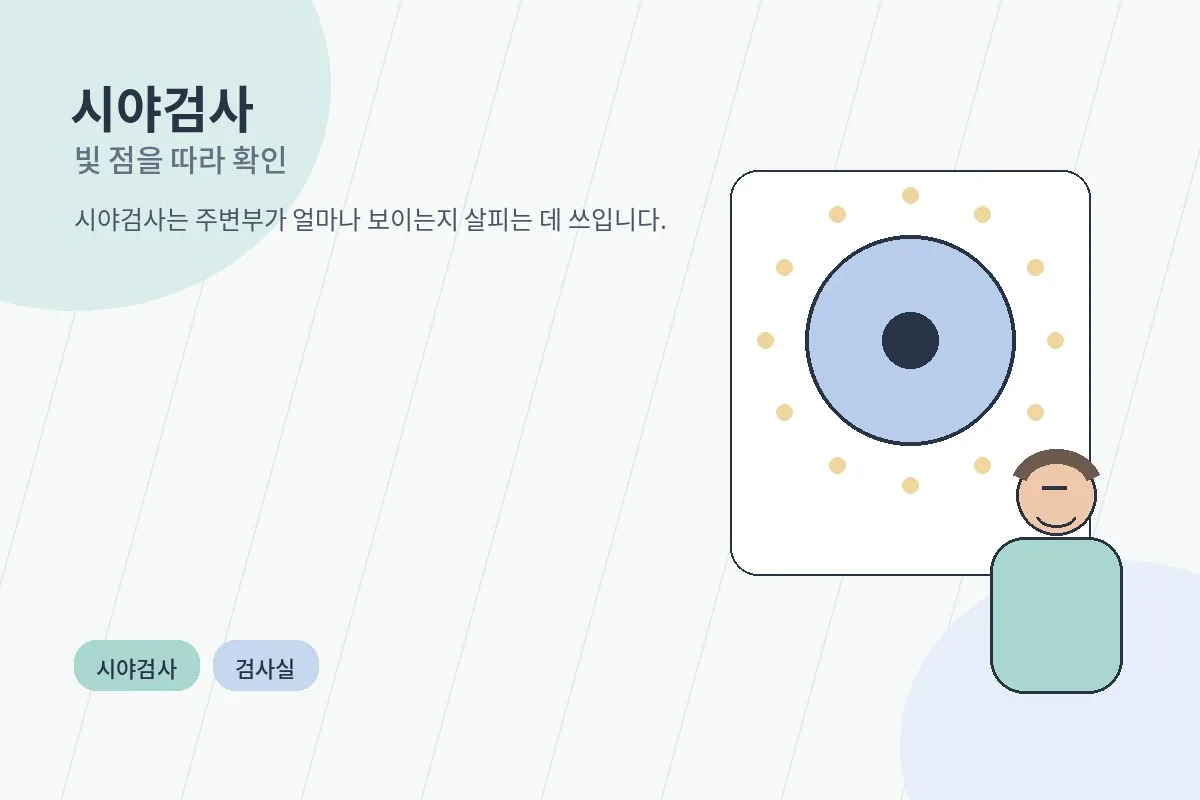 시야검사를 받는 검사실 장면