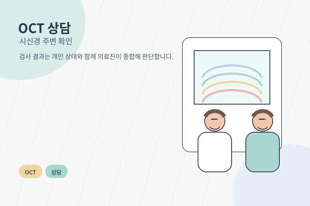 OCT 검사 결과를 확인하는 의료진