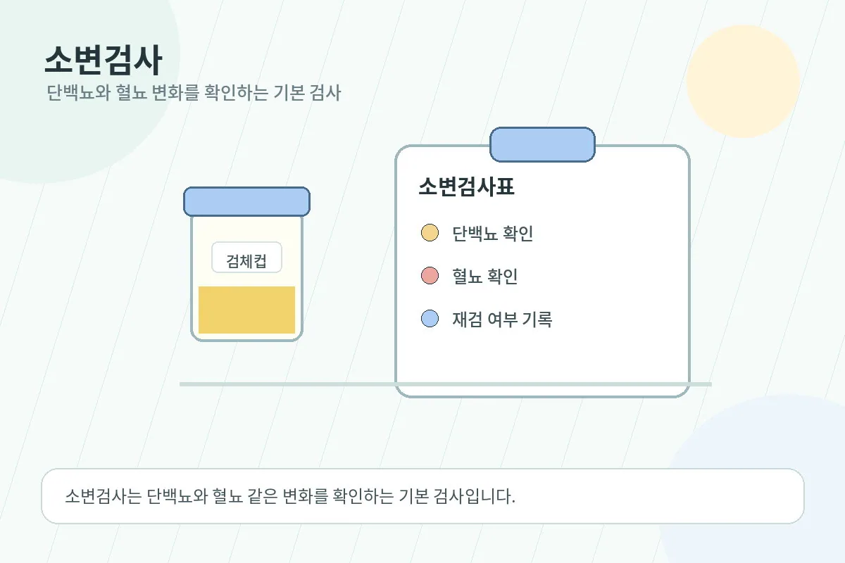소변검사 검체컵과 검사표