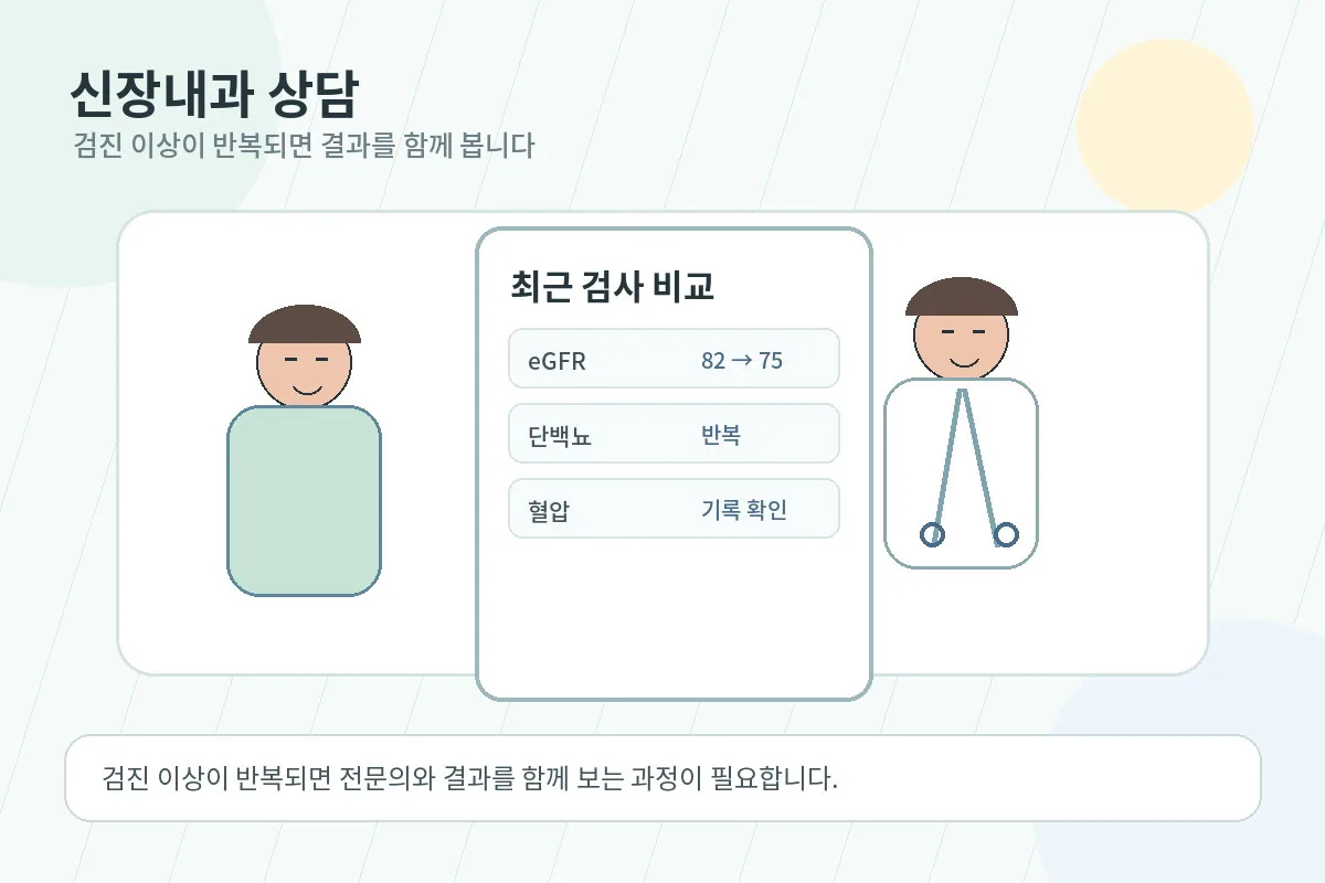 신장내과 상담을 받는 환자