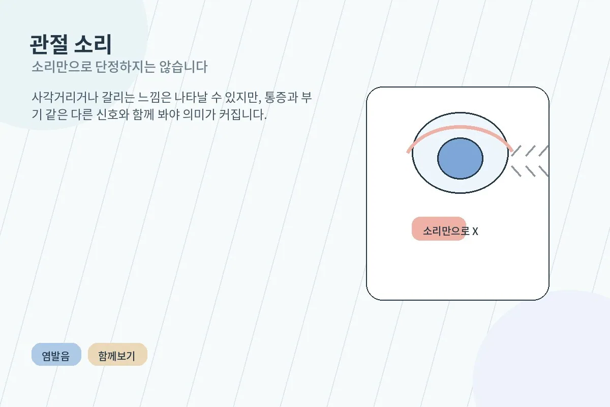 움직일 때 무릎에서 소리가 나는 관절 그림