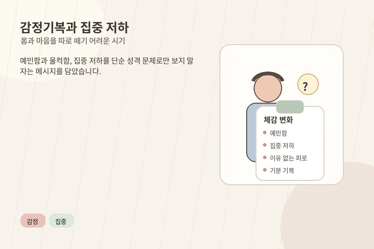 감정 기복과 집중 저하를 설명하는 이미지