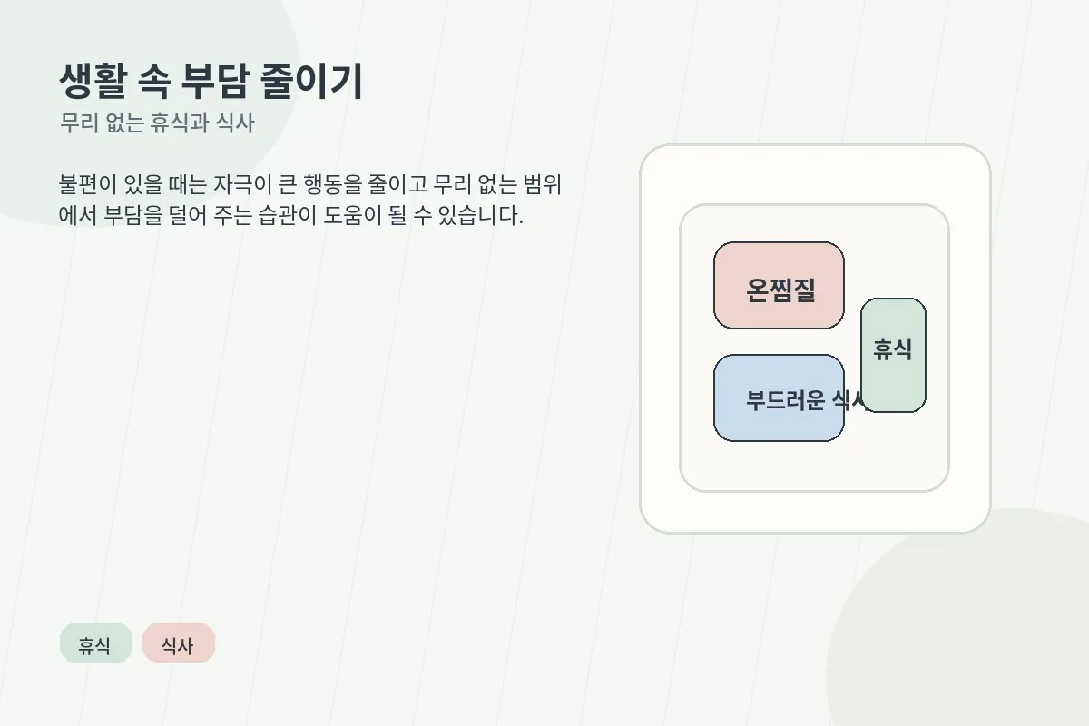 턱관절이 불편할 때 고려할 수 있는 일반적인 생활 관리 방법 이미지