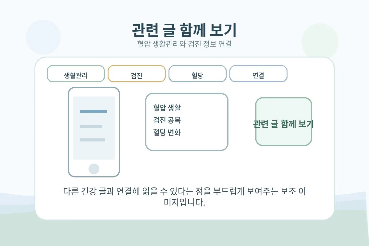 집에서 혈압 재는 법과 생활 관리 정보를 함께 참고하는 연결 이미지