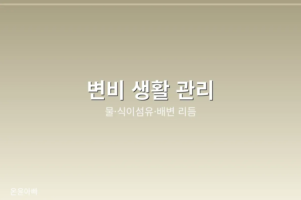 변비 생활 관리, 물·식이섬유·배변 리듬