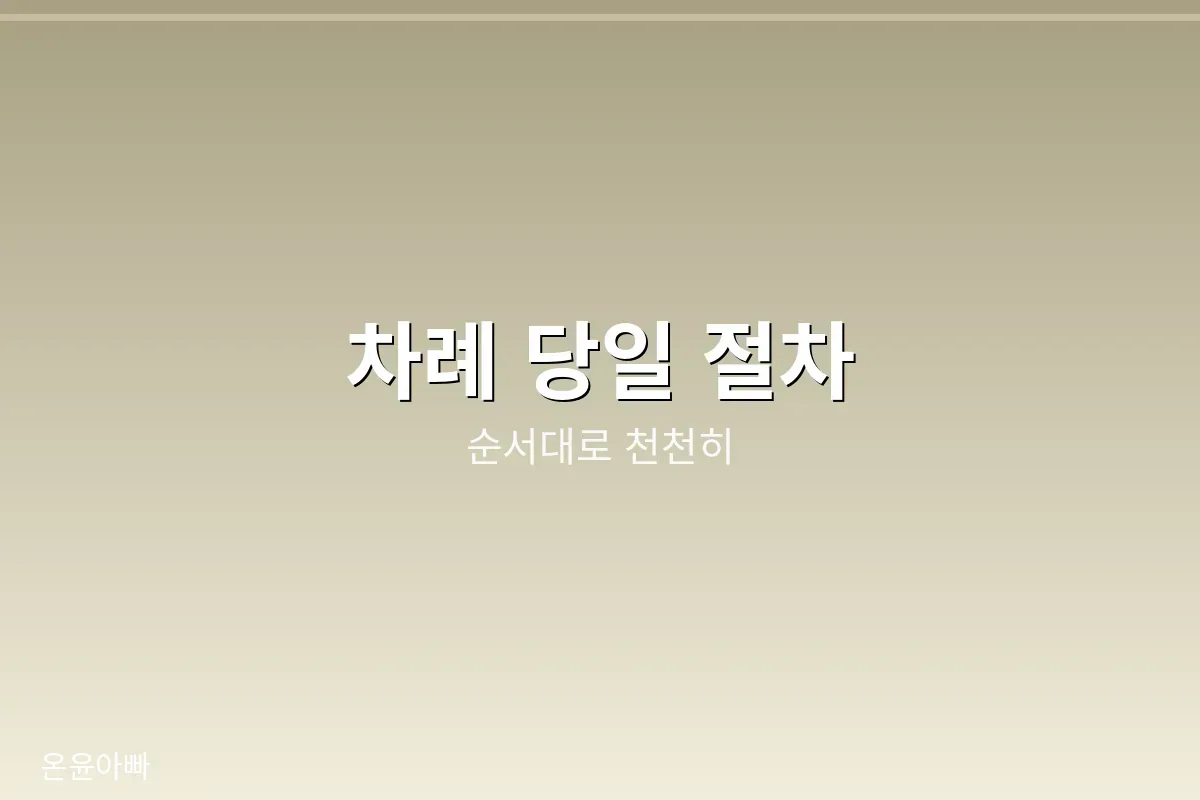 차례 당일 절차