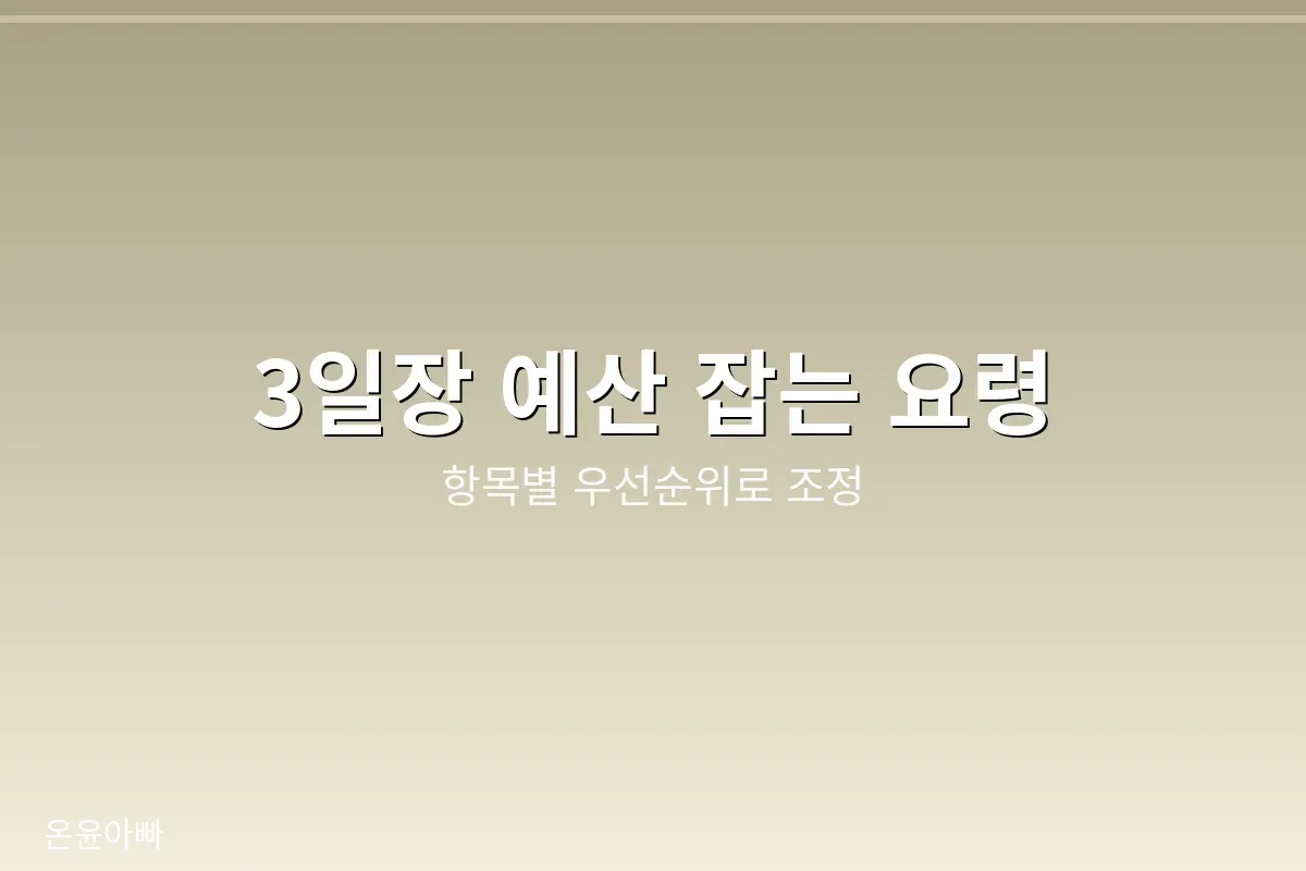 3일장 예산 잡는 요령