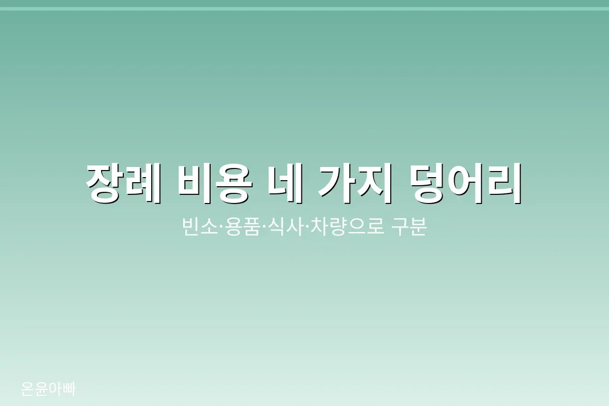 장례 비용 네 가지 덩어리