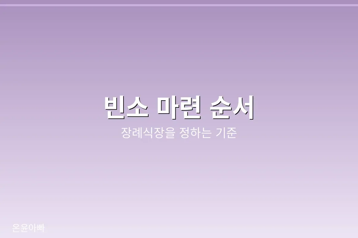 빈소 마련과 장례식장 선택