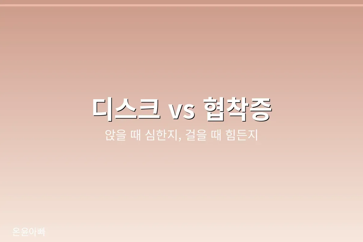 앉을 때 심하면 디스크, 걷다 쉬어야 하면 협착증을 먼저 의심