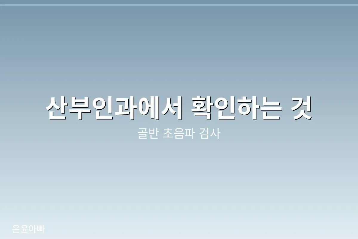 산부인과 생리통 검사