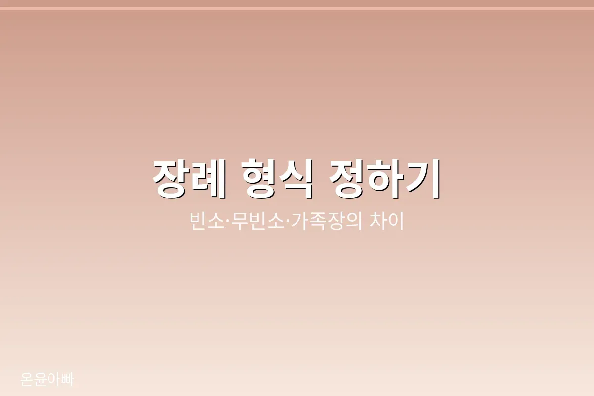 장례 형식 정하기, 빈소·무빈소·가족장의 차이