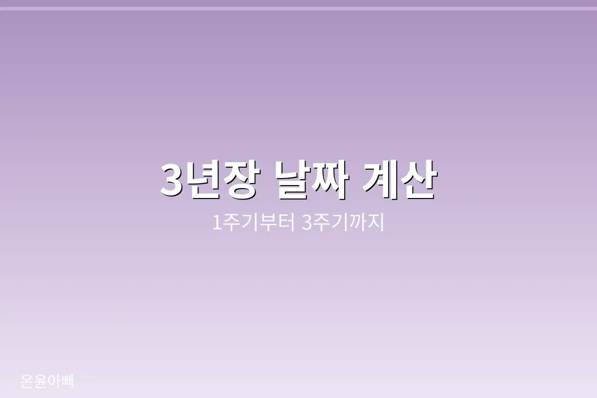 3년장 날짜 계산 방법 1주기부터 3주기까지