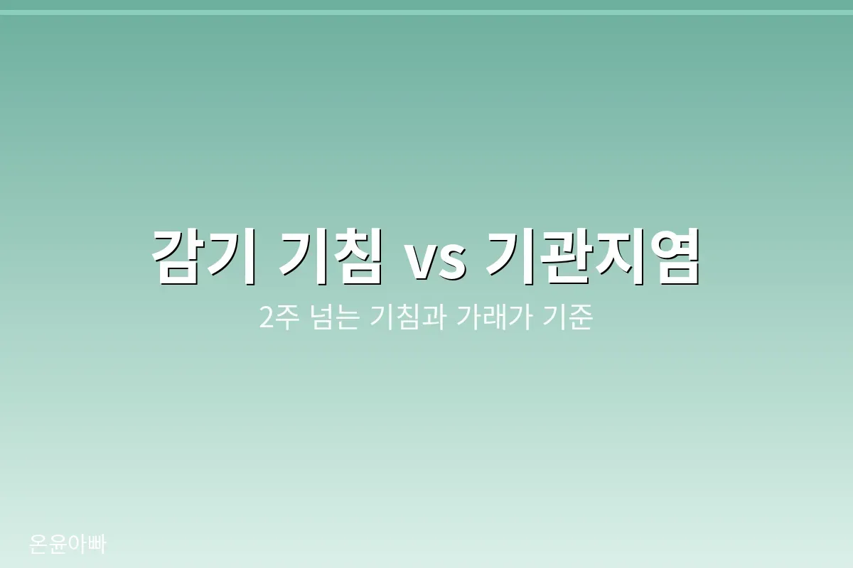 감기 기침과 기관지염을 나누는 기준