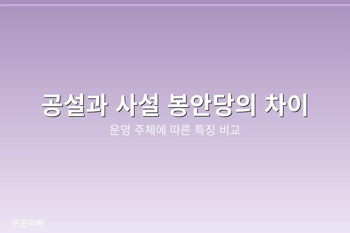 공설과 사설 봉안당의 차이