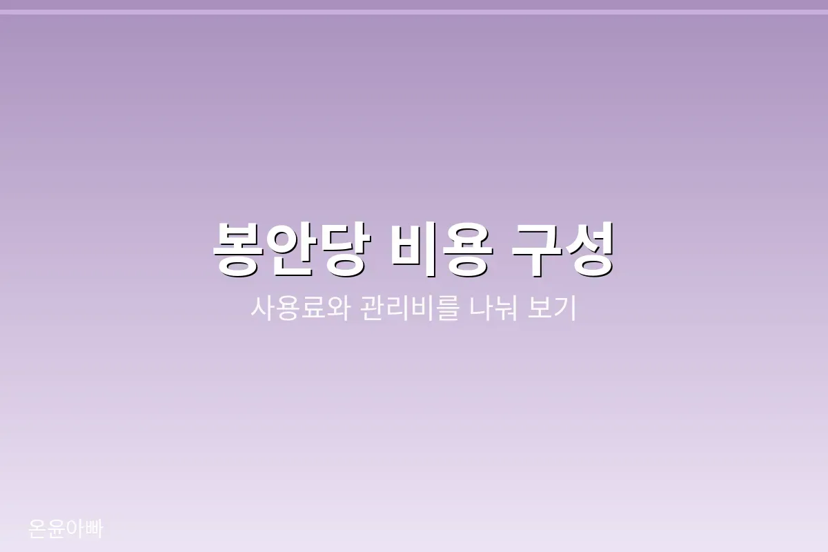봉안 비용 구성을 정리한 이미지