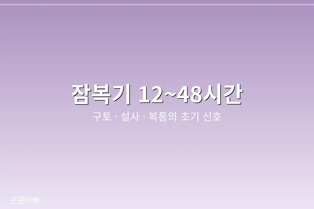 노로바이러스 잠복기와 초기증상 정리
