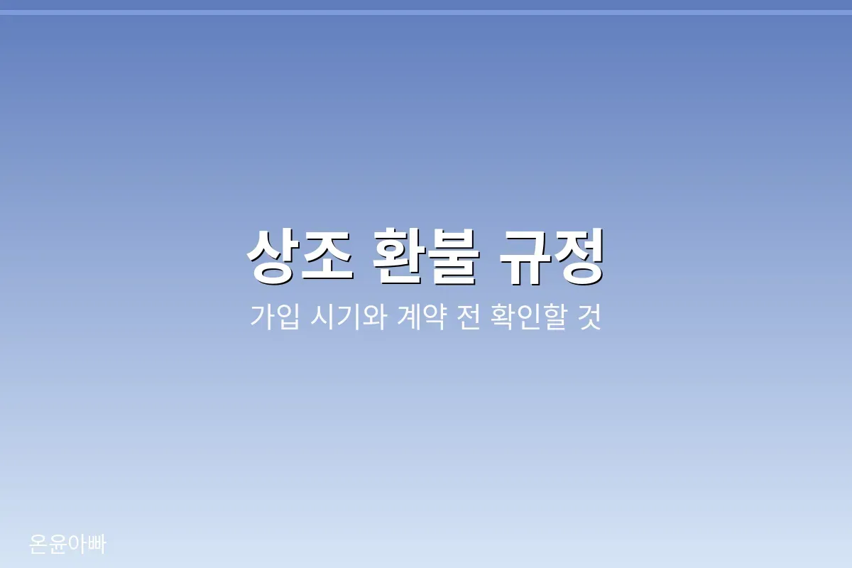 상조 환불 규정 안내 이미지