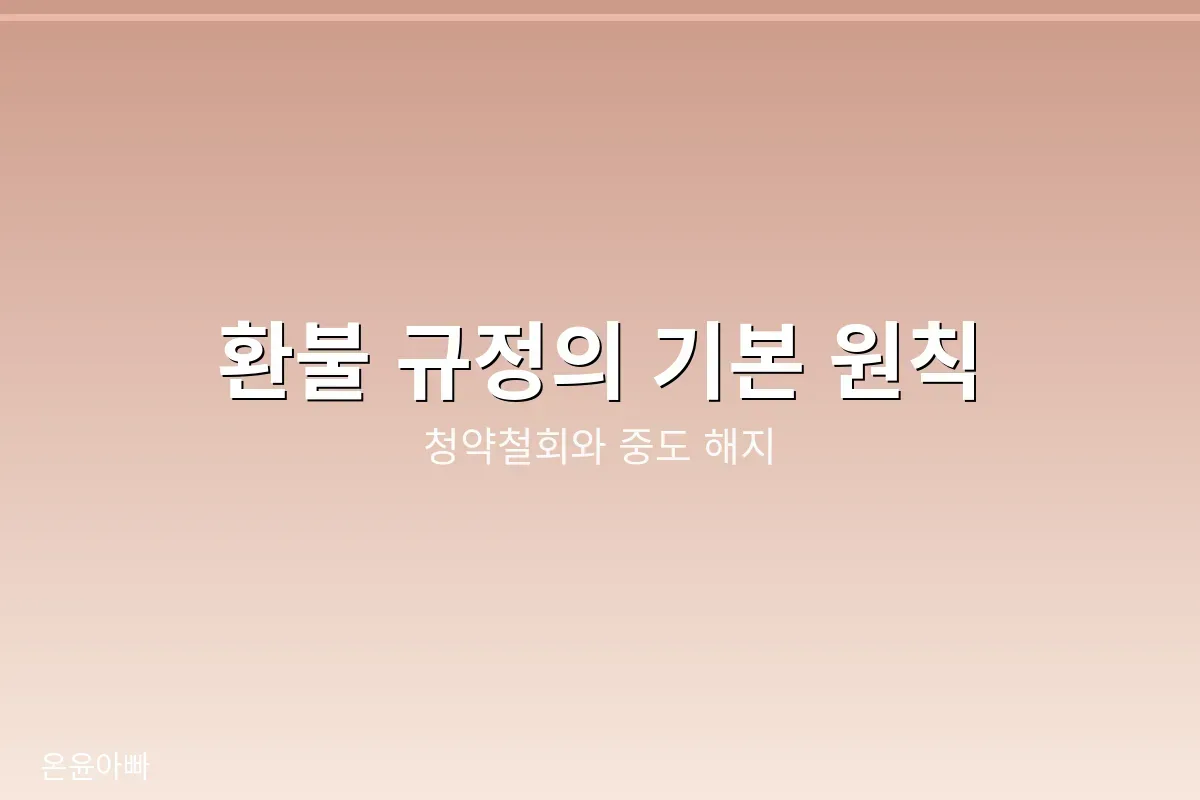 상조 환불 규정의 기본 원칙