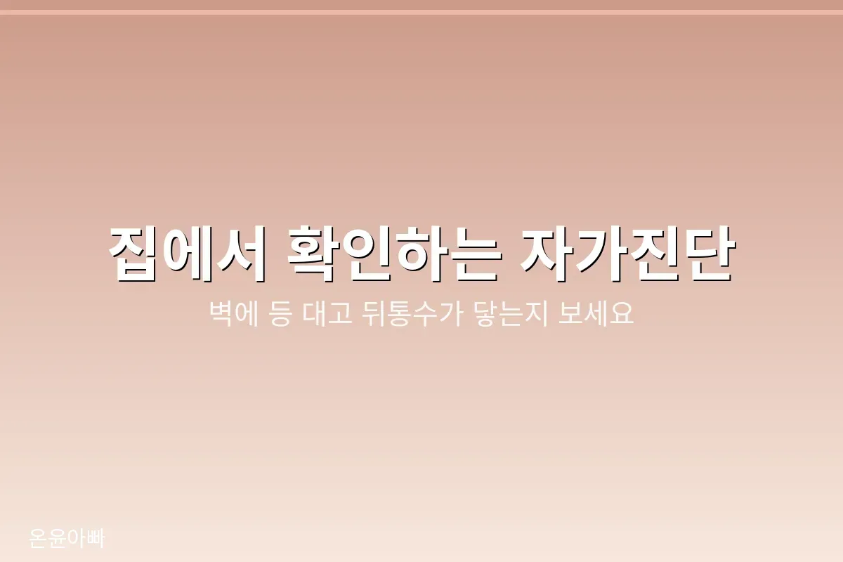 벽 기대기 자가진단 방법