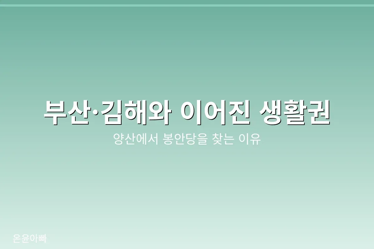 양산의 생활권과 봉안당 접근성